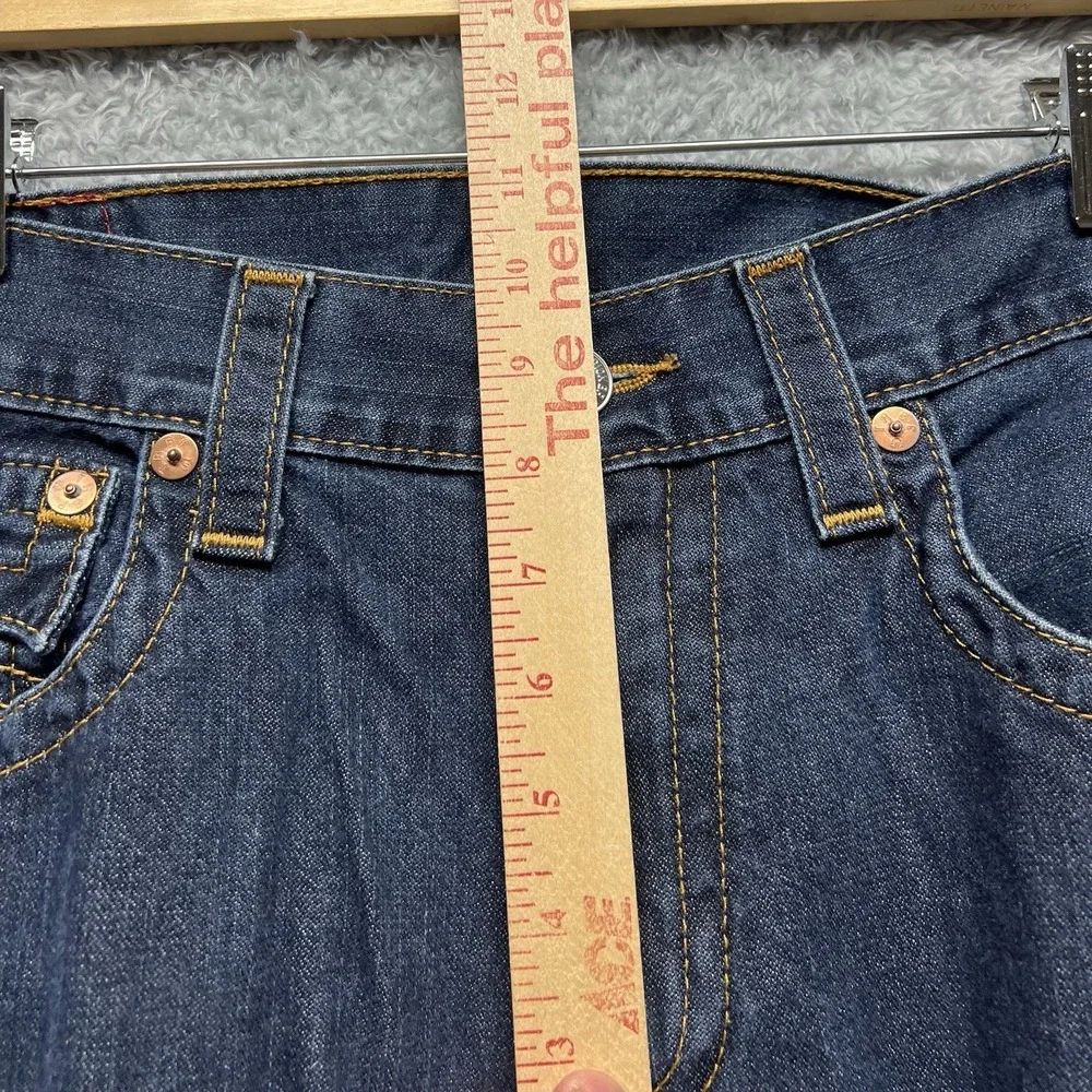 True Religion Jeans Mens 34x31‎ Blue Straight Flap Back Pockets World Tour